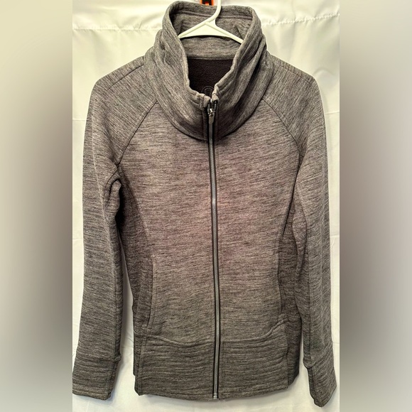 Lululemon Radiant Jacket II Full Zip Funnel Neck Heathered Core Dark Grey Size 6 - Picture 1 of 12
